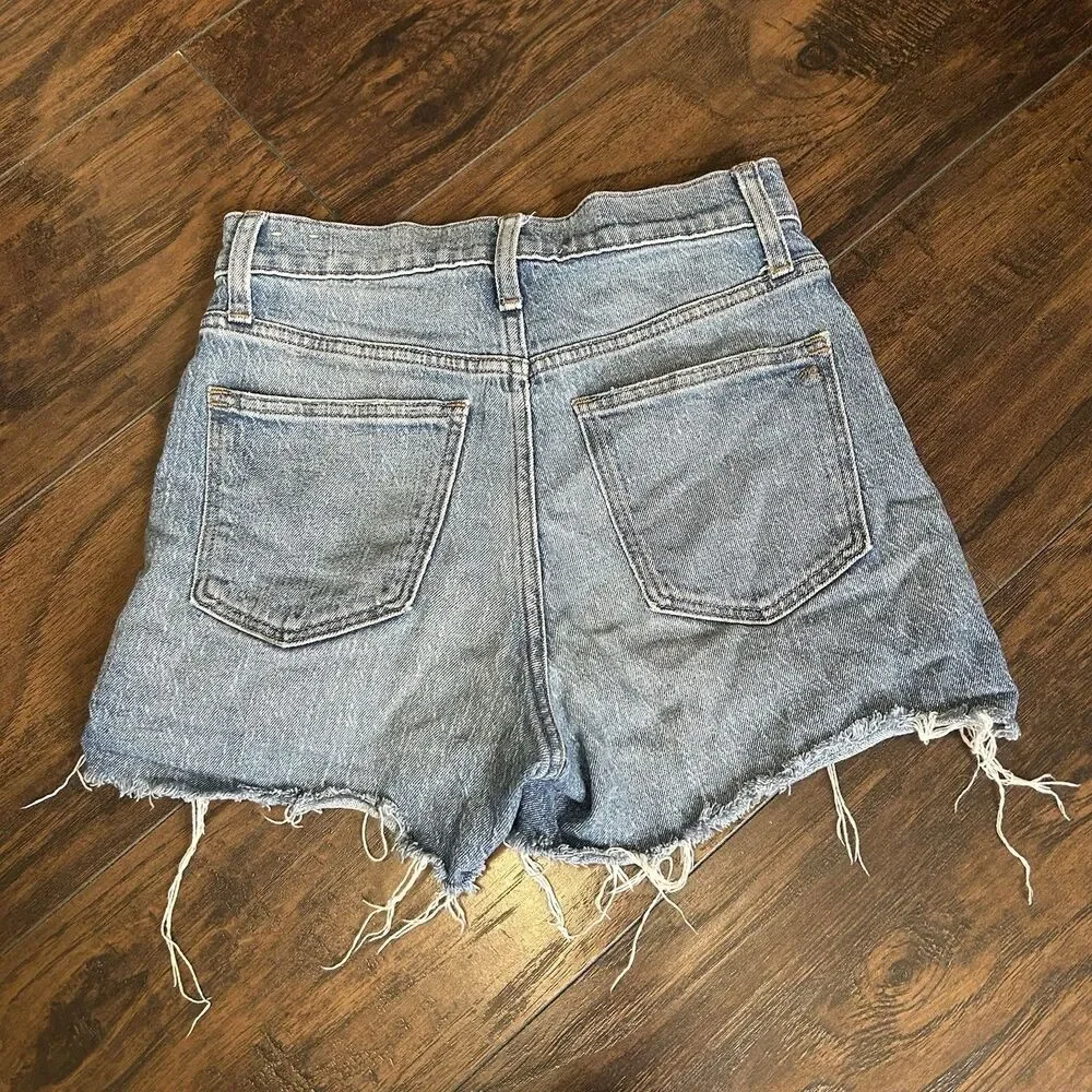 Madewell Denim Cut Off Shorts Women 25 Blue High Rise Raw Hem Distressed